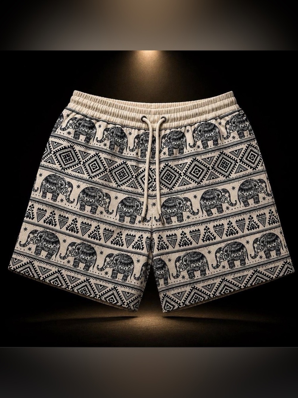 YoungLA Men's Elephant Print Swim Trunks - White & Blue Pattern - Size XL - NWT